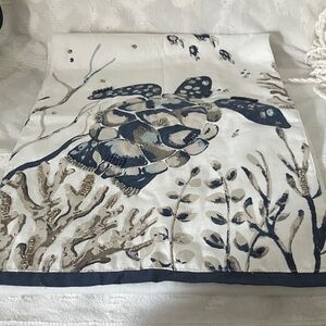 Pier 1 Blue and White Sea Turtle table runner